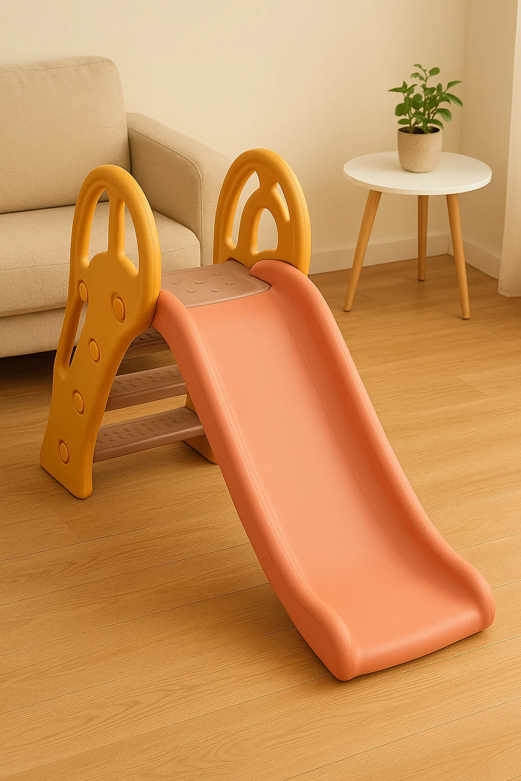 Tobogán 2 en 1 - con tobogán y escalera - plástico - naranja lCWQxQvg70kp