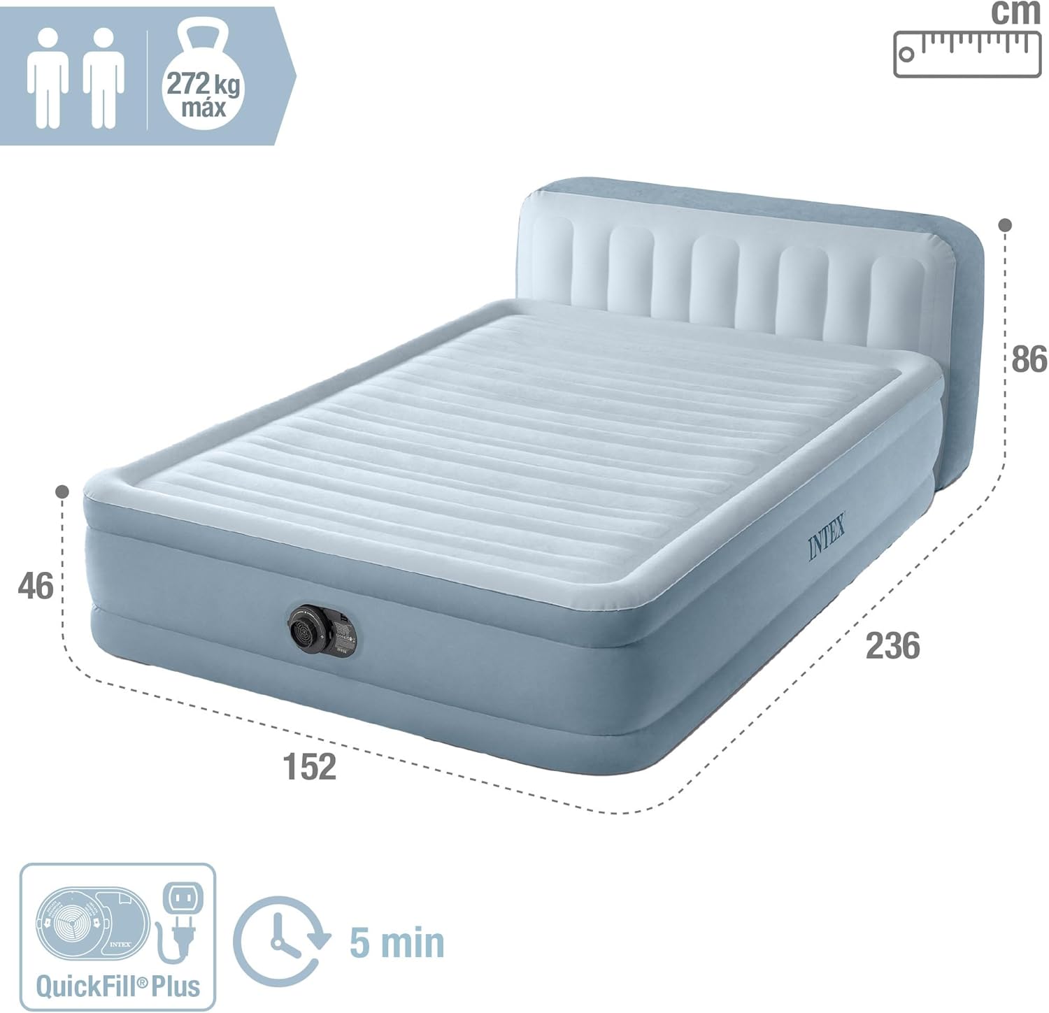 Intex 64428Np – Colchón Inflable Ultra Plush para 2 Personas con Fiber-Tech