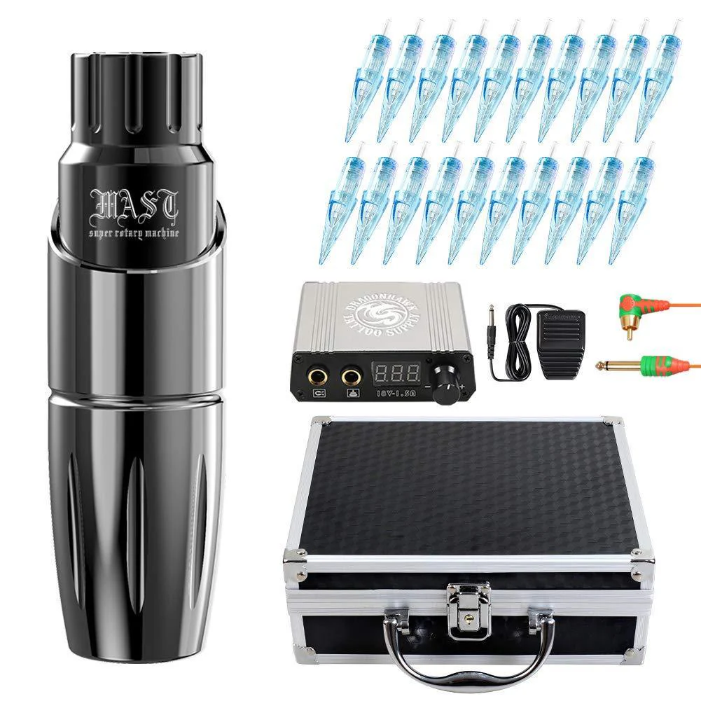 Kit de Máquina de Tatuaje Dragonhawk Mast Tour con Fuente de Alimentación
