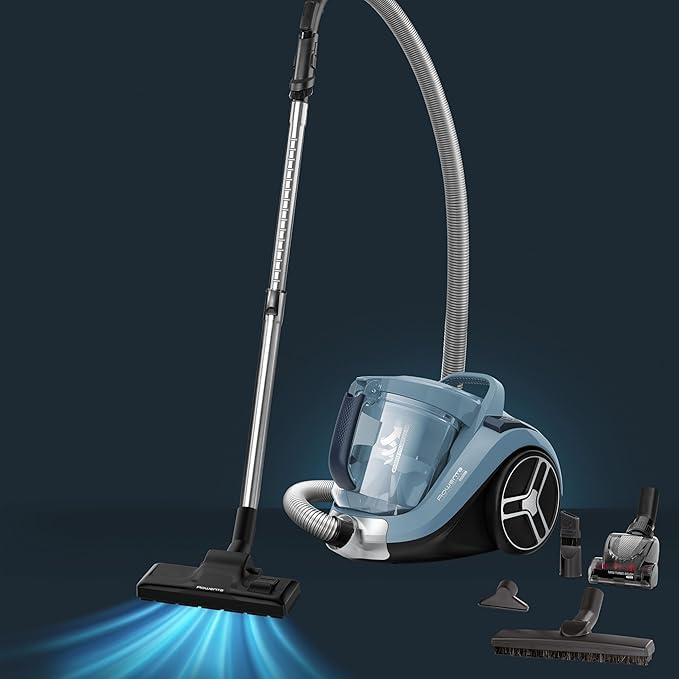 Rowenta Compact Power XXL Aspiradora sin Bolsa, Motor Eficiente Energéticamente de 900W, Filtración Ciclónica Avanzada, Depósito Extra Grande de 2.5L, Compacta, Kit Clásico, Modelo RO4B23