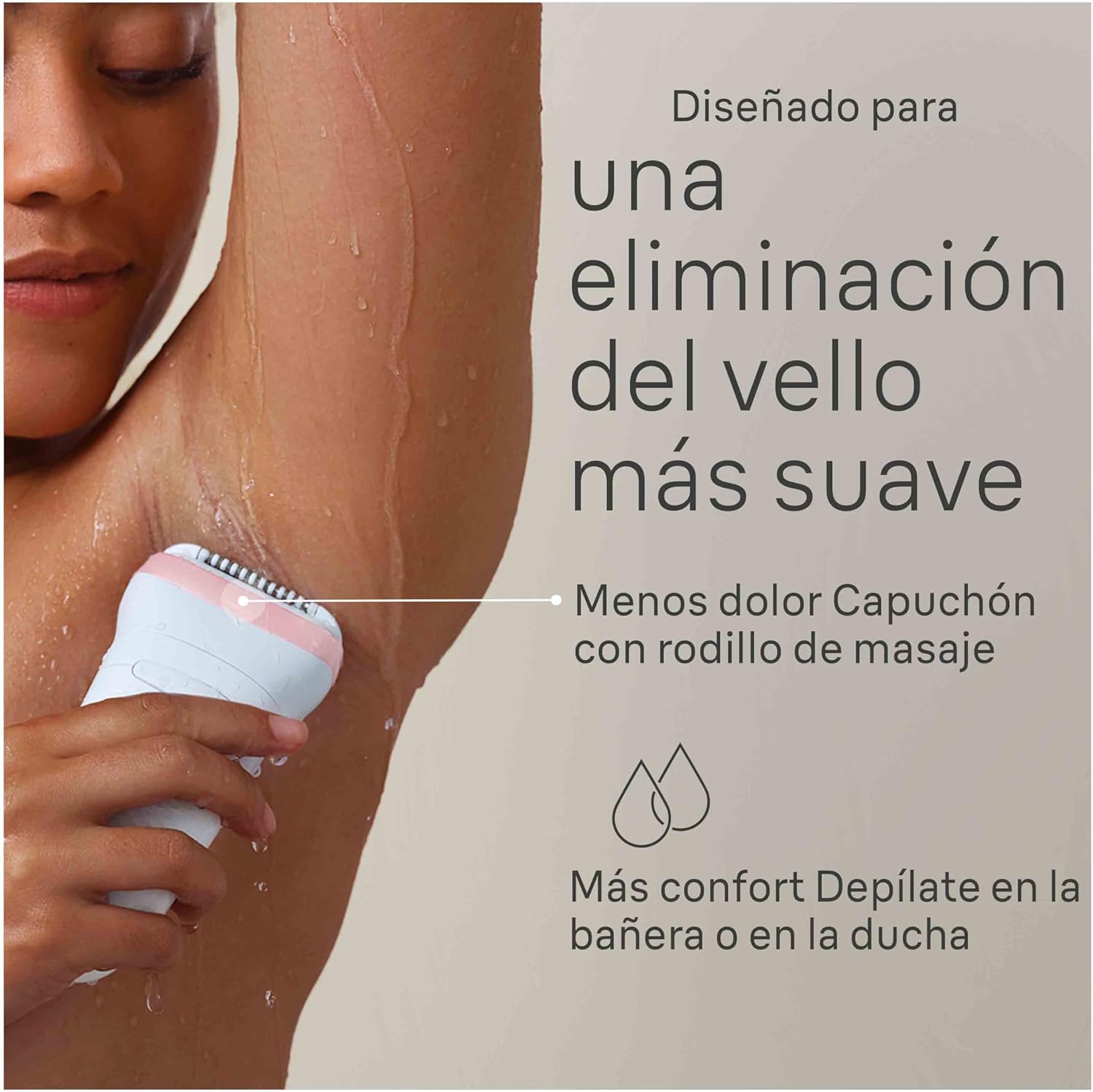 Braun Silk-épil 7, Depiladora Eléctrica para una Fácil Eliminación del Vello, Piel Suave y Duradera, Modelo 7-210, Blanco/Flamenco