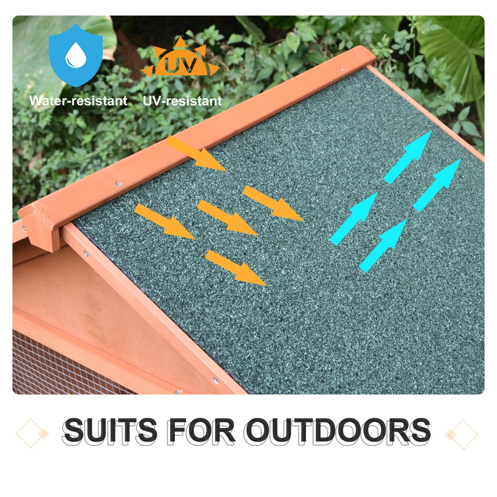 2025 Conejera PawHut de madera color rojo dorado