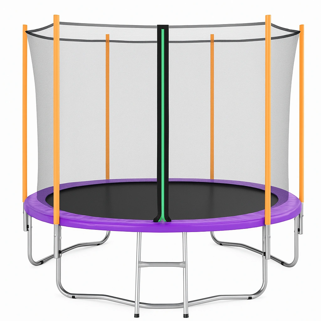 Trampolín circular Morado y Naranja Acero Usos exteriores y recreativos 400 cm x 400 cm x 270 cm