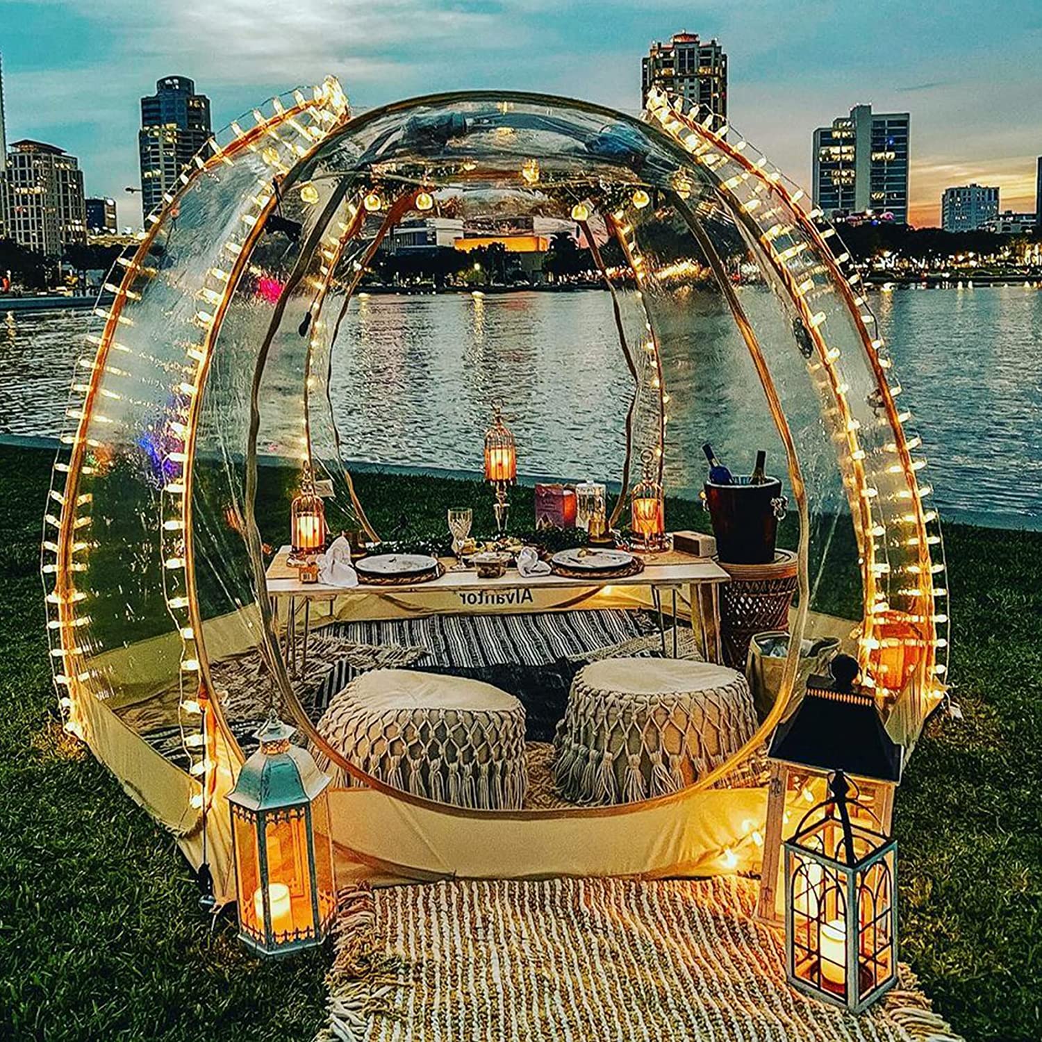 2025 Alvantor Burbuja Tienda Gazebo Pop Up, Refugio Tipo Igloo para 8-10 Personas, Carpa de Jardín y Patio