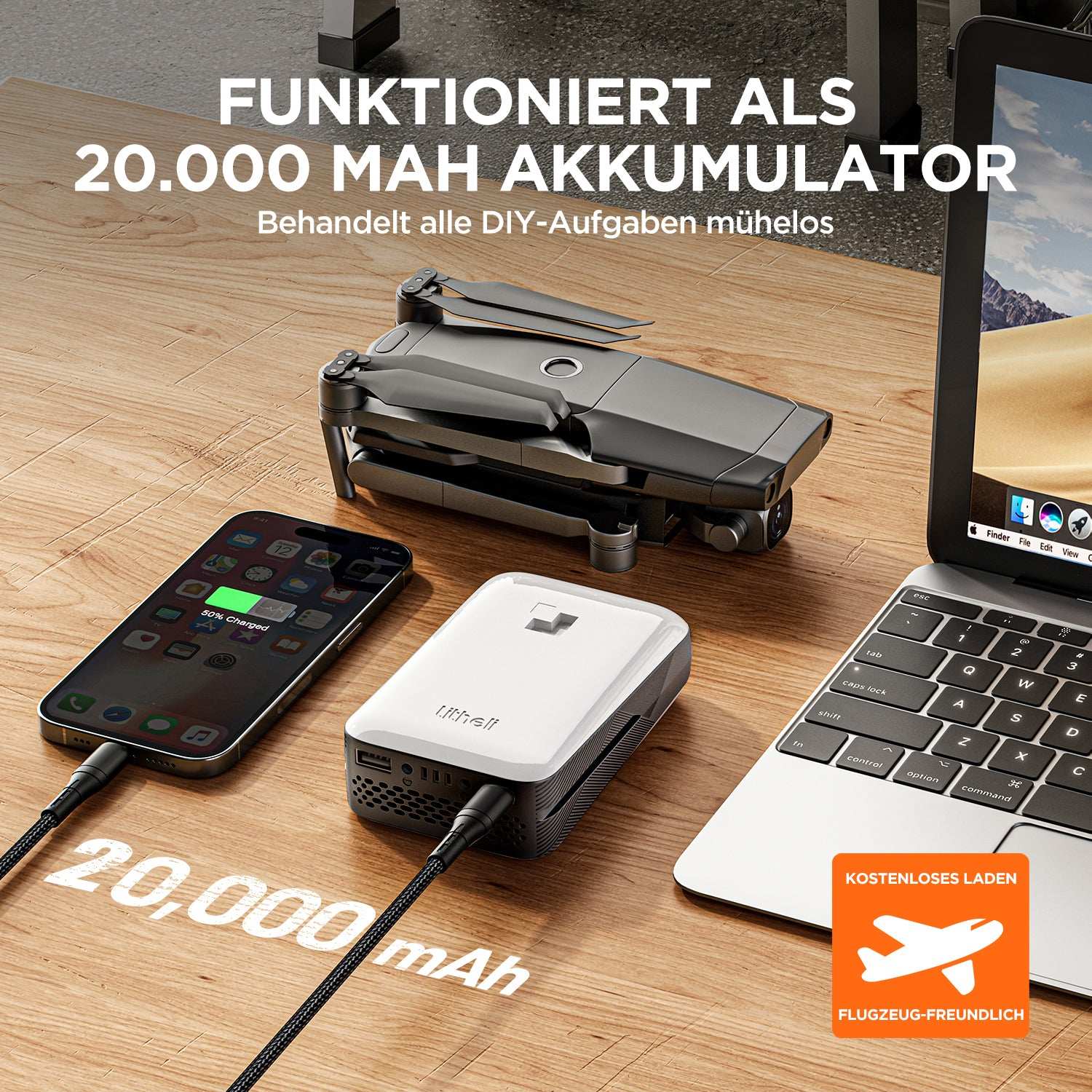 2025 Cortacésped inalámbrico Litheli 43 cm 2 x 20V con opciones de batería de 4,0 Ah