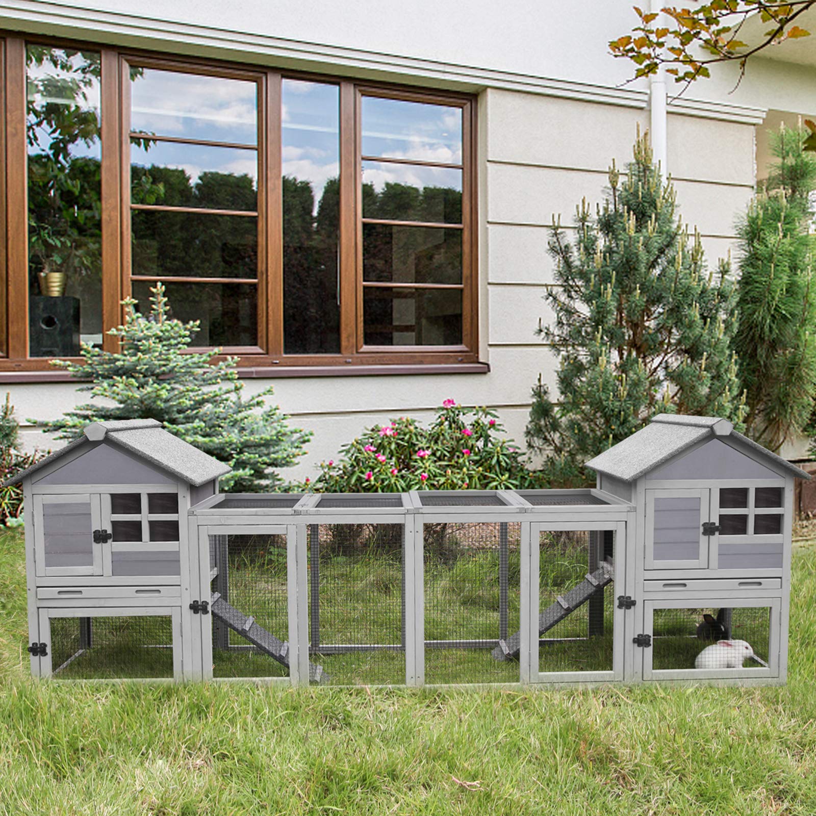 2025 Conejera para Conejos y Cobayas Indoor/Outdoor Rabbit Hut