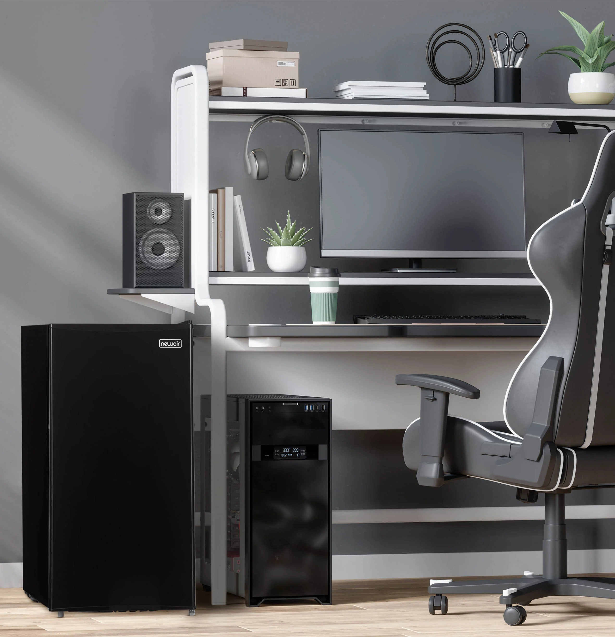 2025 Newair® Mini refrigerador compacto con congelador, 3,3 pies cúbicos – Negro