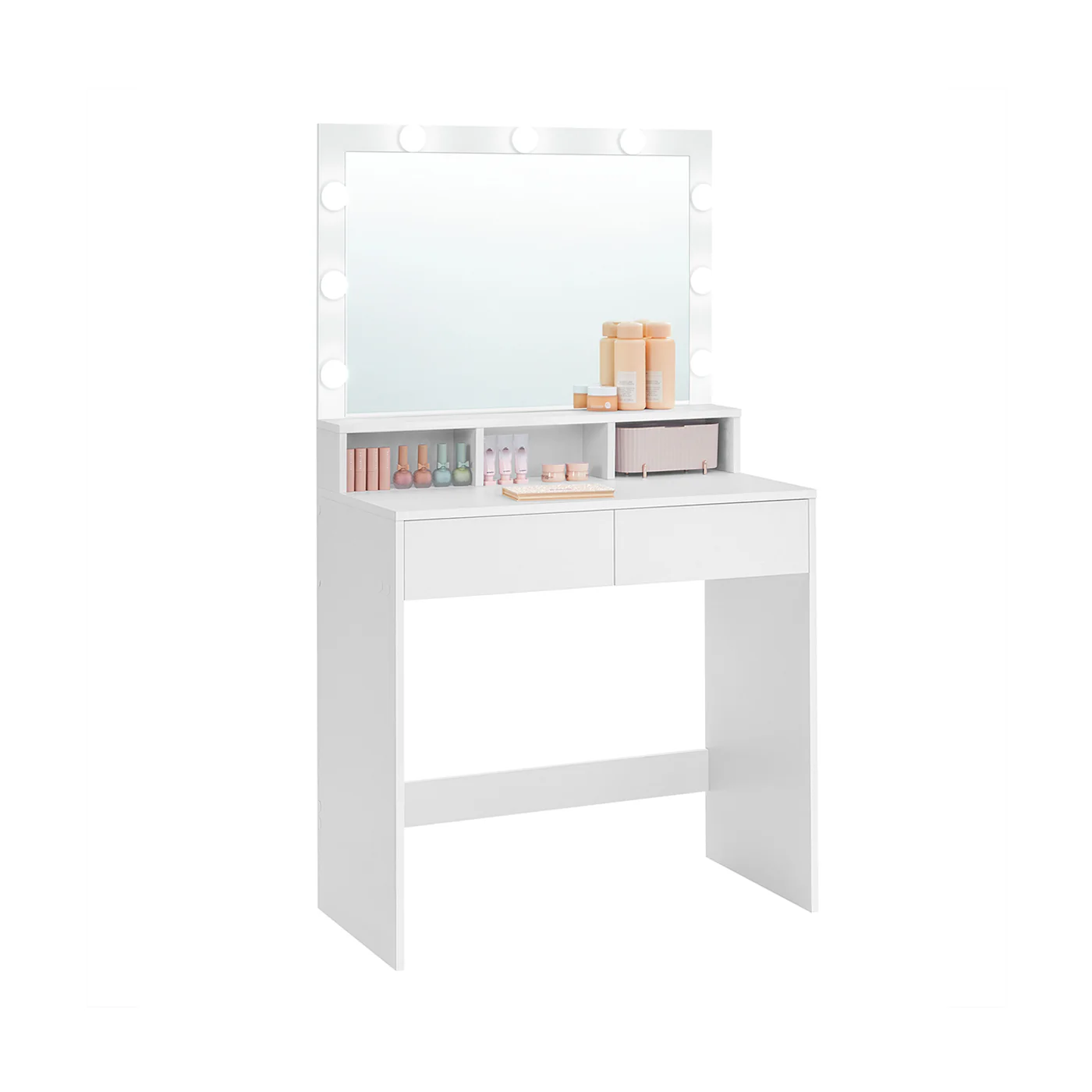 Tocador con Luz y Espejo Blanco