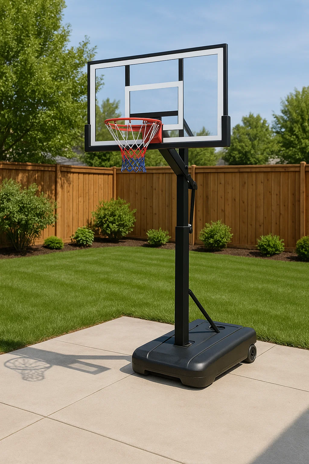 Juguete deportivo canasta de baloncesto negro y tricolor acero y pe exterior 75×71×205 cm WbfBkiY101uD