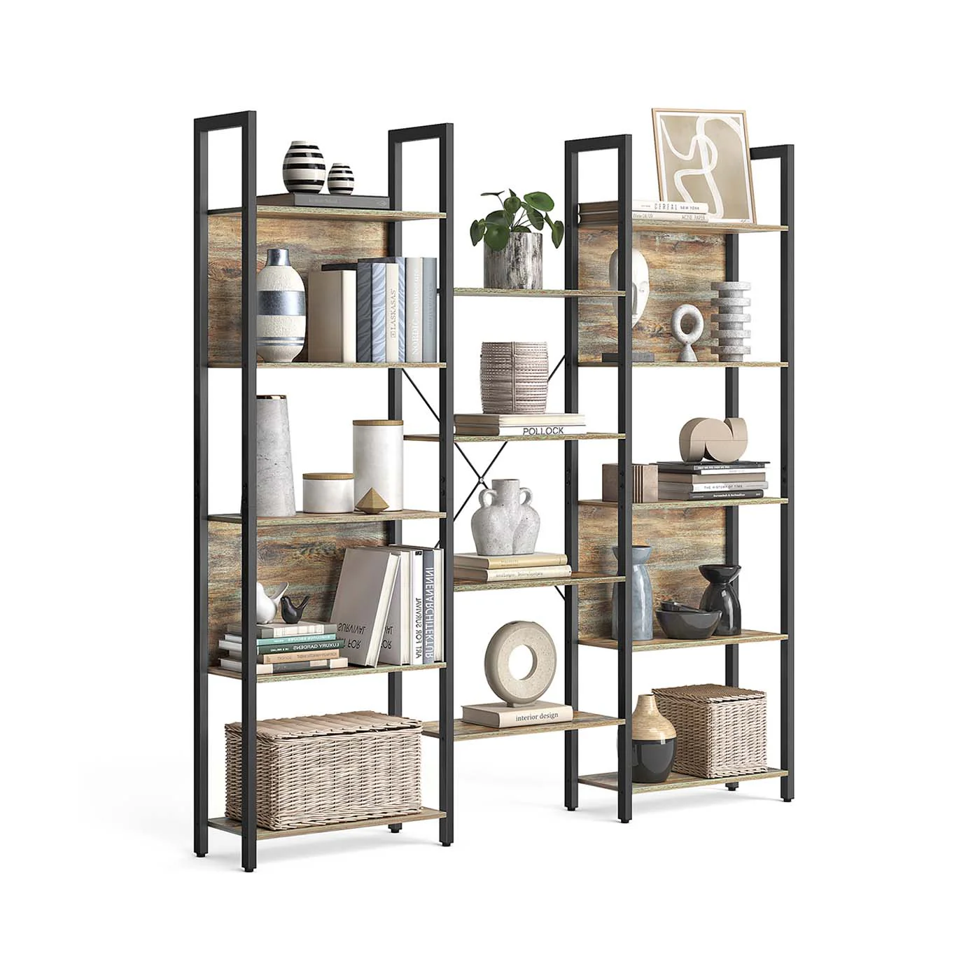 Librería Estantería de Almacenamiento con Estantes Marco de Metal