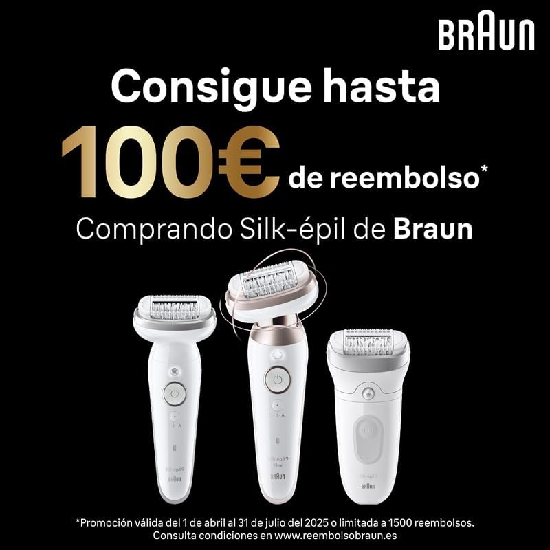 Braun Silk-épil 7, Depiladora Eléctrica para una Fácil Eliminación del Vello, Piel Suave y Duradera, Modelo 7-210, Blanco/Flamenco