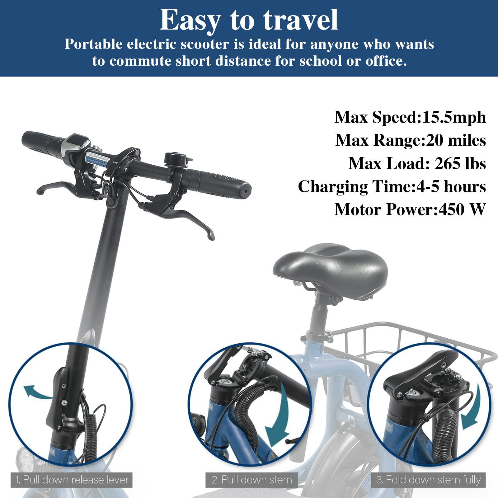 2025 SEHOMY Scooter Eléctrico Portátil y Ligero