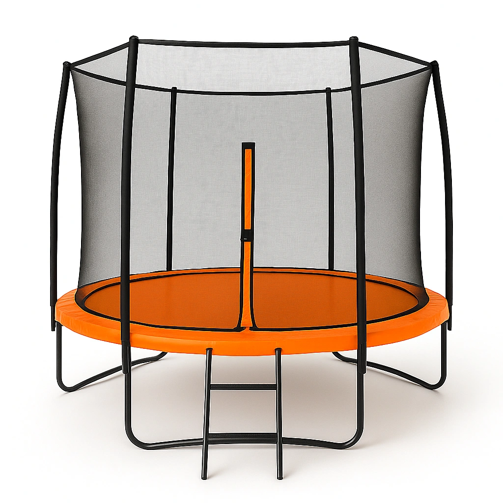 Deportes al aire libre Trampolín redondo Naranja Acero Niños Exterior 305x305x250 cm