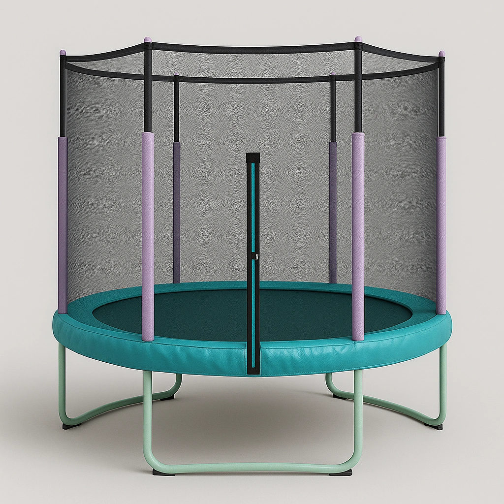 Trampolín redondo 180 cm de diámetro, material de acero, seguro para niños, fácil instalación, uso en interiores y exteriores 2x2x2.6m