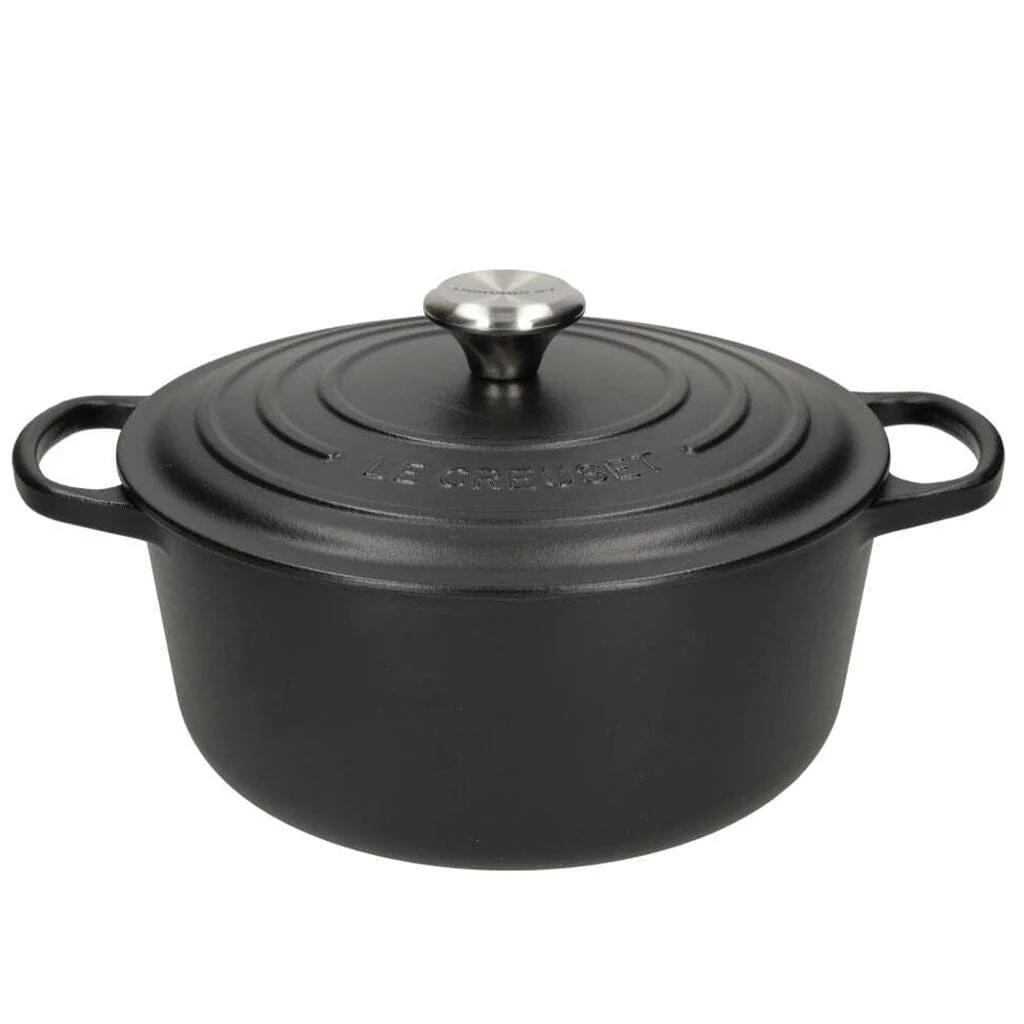 2025 Le Creuset - Sartén para asar / guisar Signature redonda Mate negro 28 cm 6,7 l (interior negro)