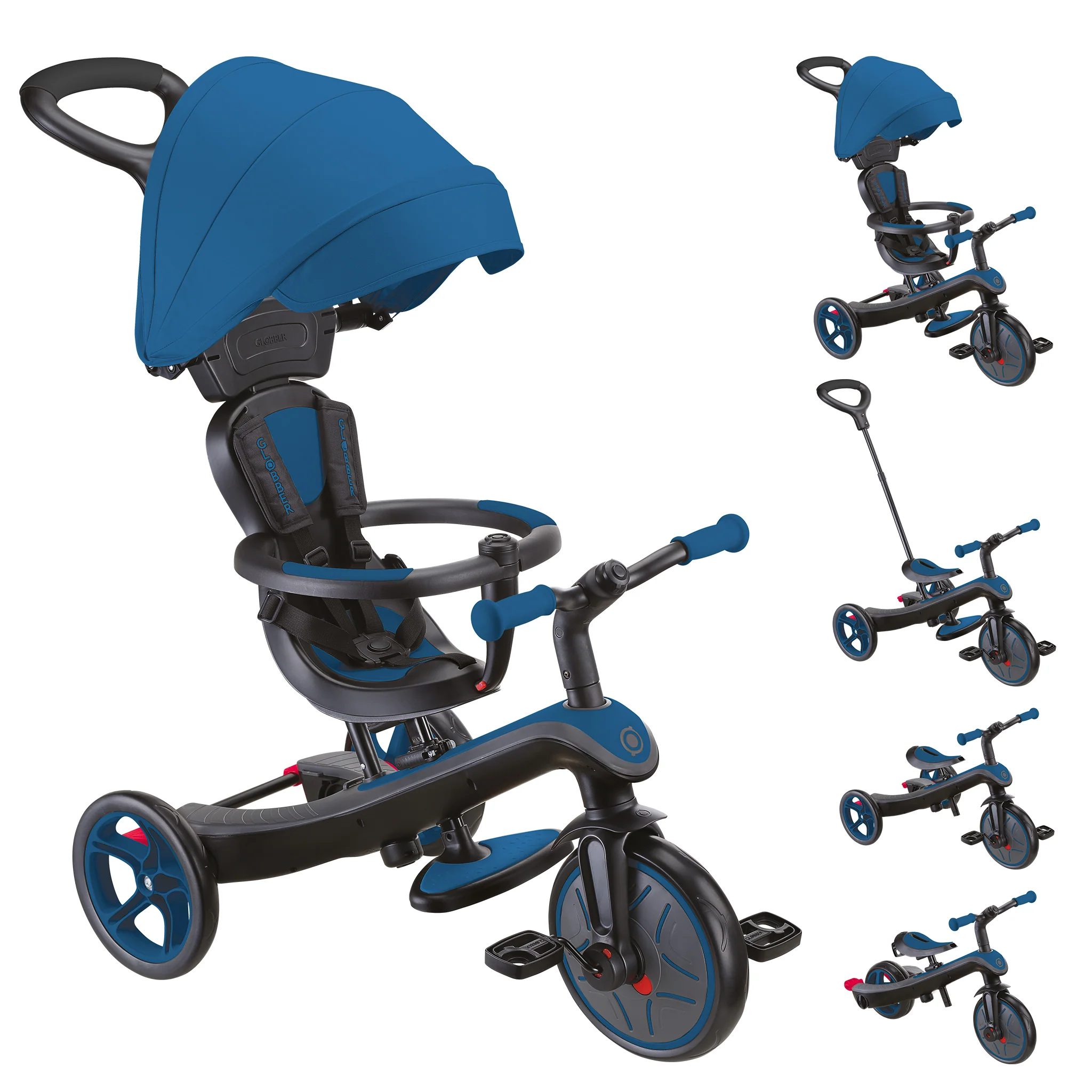 2025 Triciclo Evolutivo Infantil Globber EXPLORER 4 en 1 – De 10 Meses a Más de 5 Años