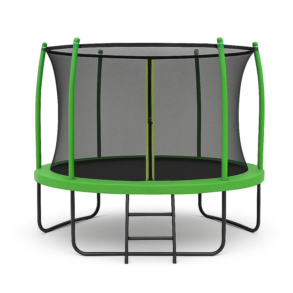 Cama elástica redonda verde negro acero 3x3x2.8m