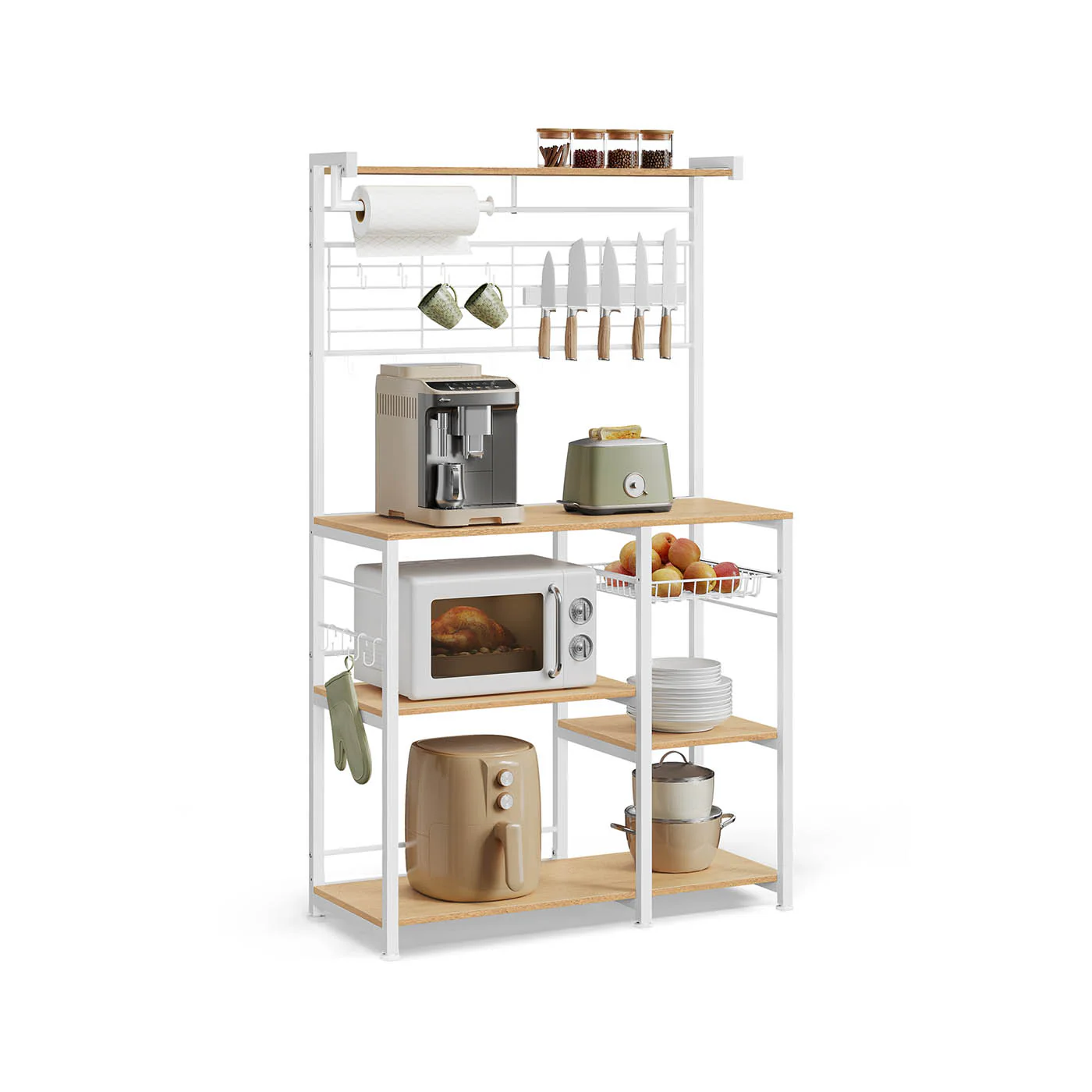 Estantería de Cocina Soporte para Panadería Cesta de Alambre Soporte de Papel