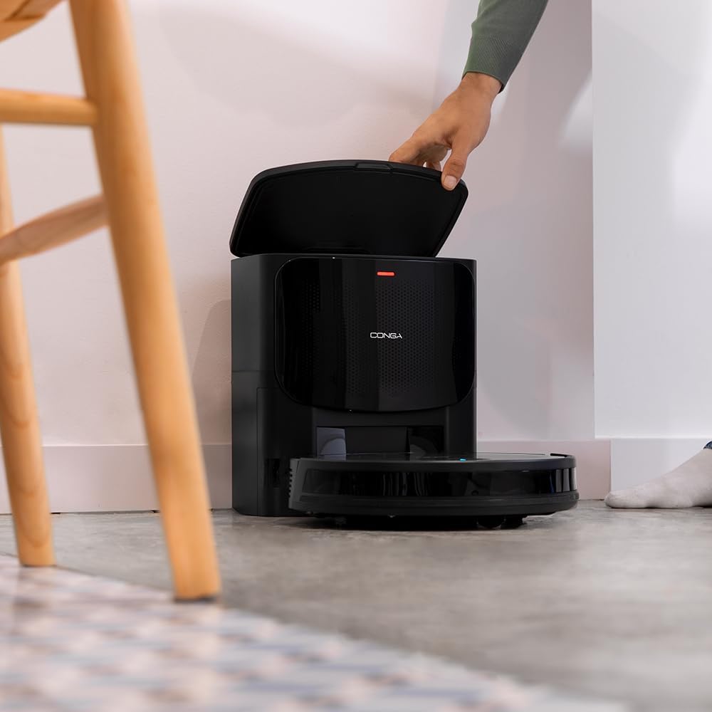 Aspirador Robot Cecotec con Navegación Giroscópica Conga 999 Map X-Treme. Motor de Succión 2000Pa, 2 Cepillos Laterales, 2 Fregonas, Autonomía 120 minutos, Control por App y Mando a Distancia