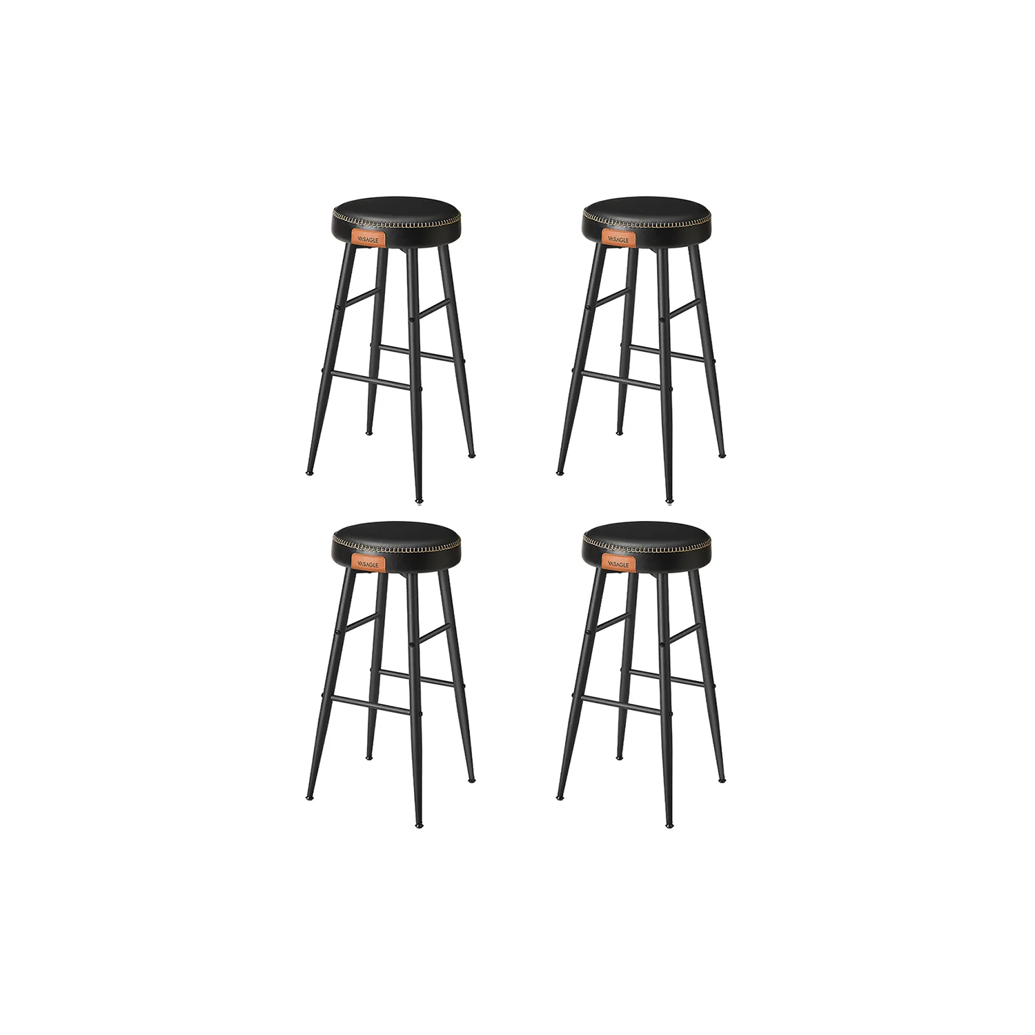 EKHO Colección - Taburetes de Bar para Desayuno Cuero Sintético con Costuras