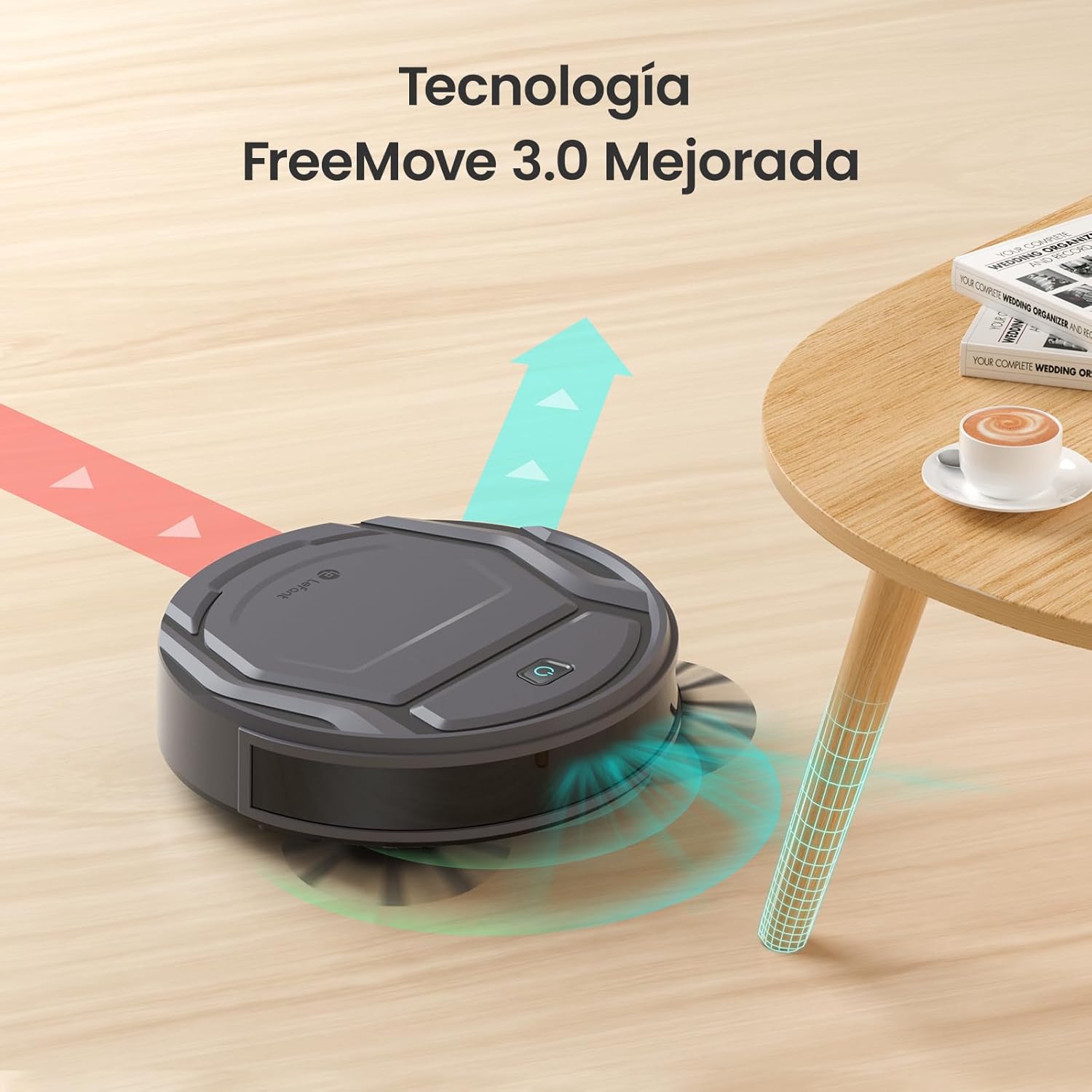 Robot Aspirador LEFANT M210 Pro 2200Pa, 120 Minutos de Autonomía, WiFi/App/Alexa, Sensor Mejorado Anti-Colisión y Anti-Caída, Navegación Inteligente, Delgado y Silencioso, 6 Modos de Limpieza