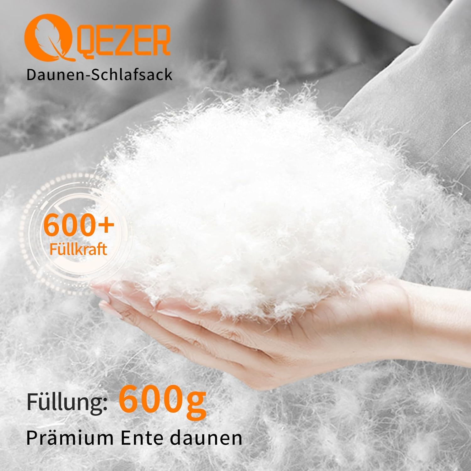 QEZER Saco de Dormir Plumón 220 cm x 80 cm 8 ~ -3 ℃ Saco de Dormir 4 Estaciones Ultraligero Adultos y Niños,Sleeping Bag para Camping y Senderismo