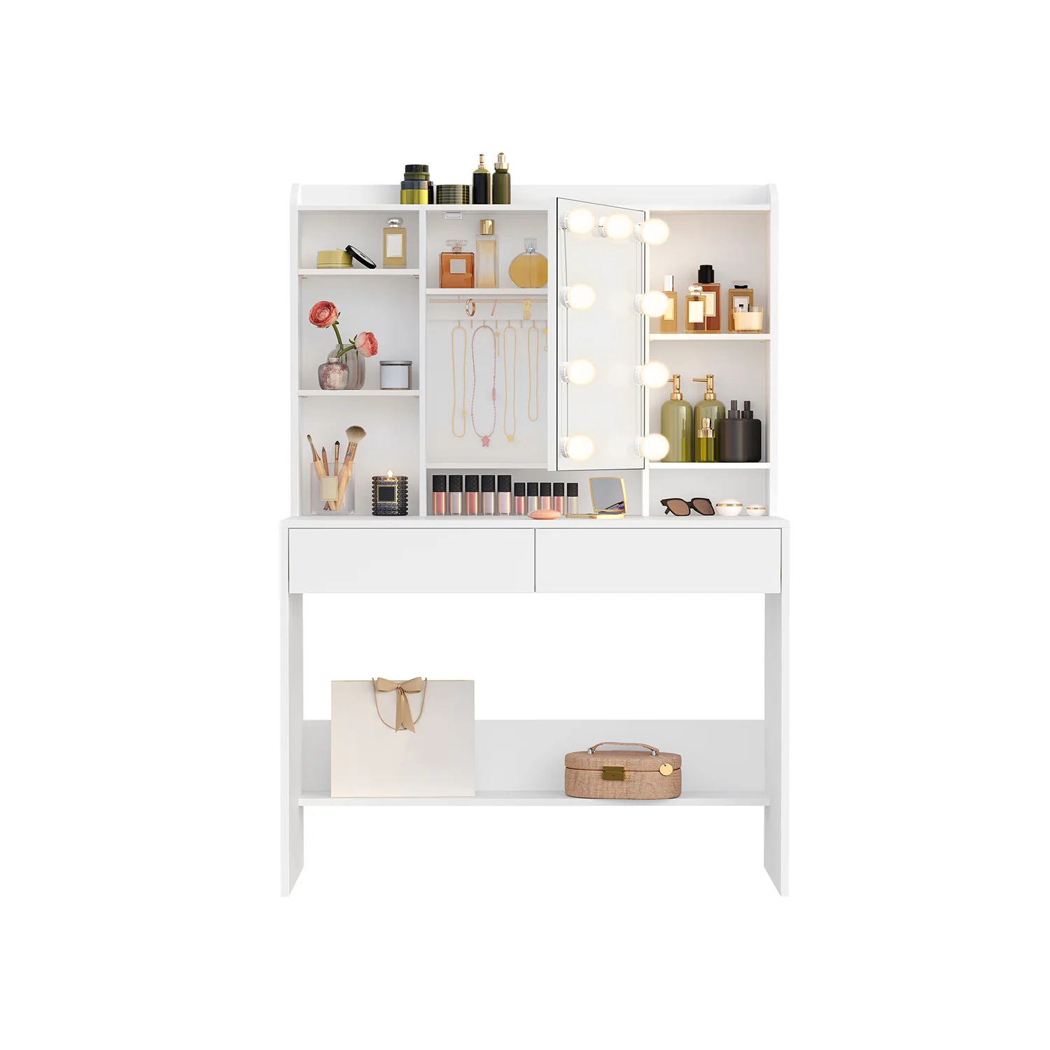 Tocador con 9 Luces LED con Espejo Moderno