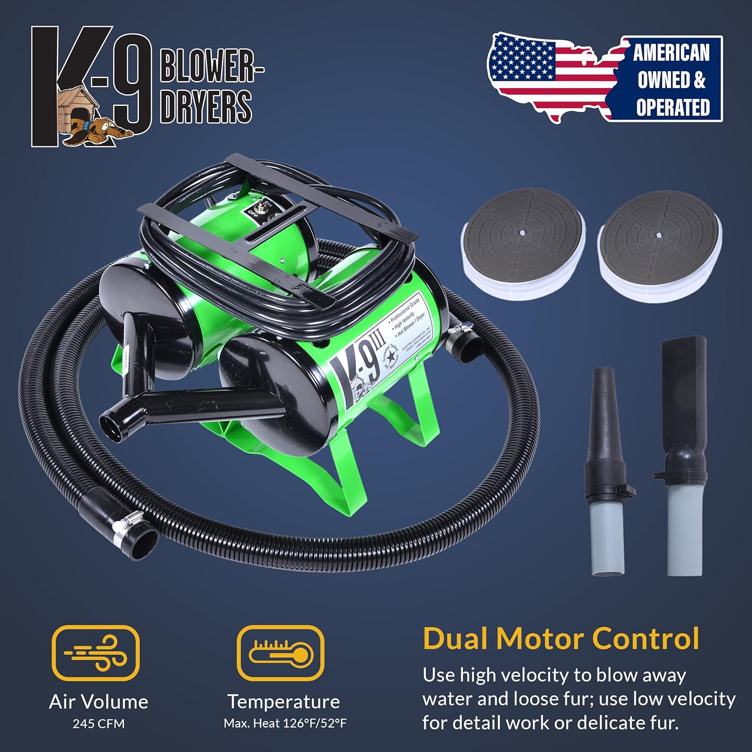 2025 Secador de Pelo para Perros - Diseño Robusto y Duradero con Alto Rendimiento para Acicalado Profesional y en Casa