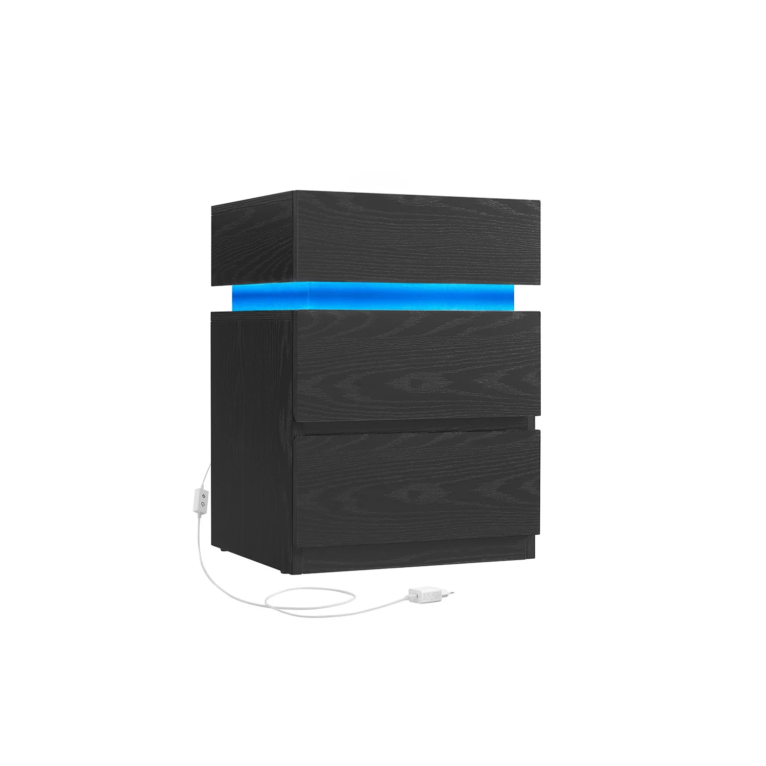 Mesita de Noche con Tira de Luz LED Multicolor Variable