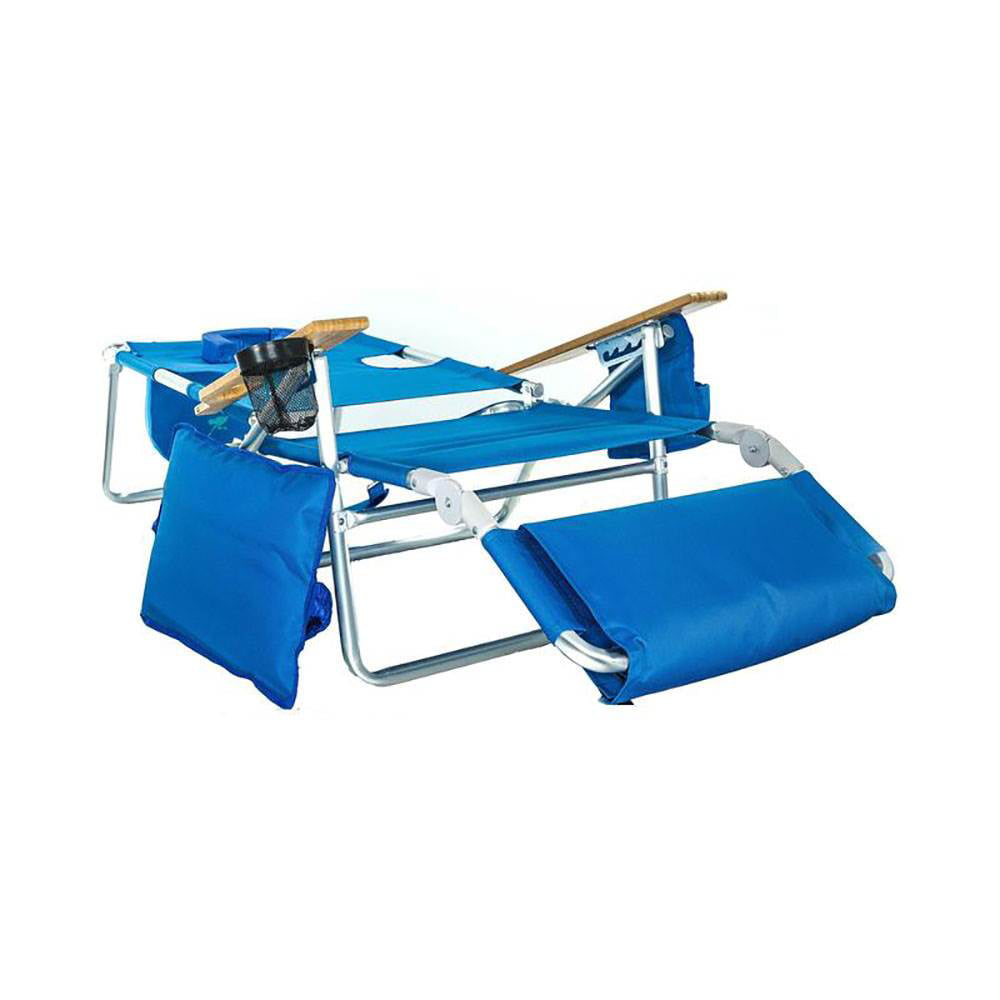 2025 Silla de Playa Ostrich Deluxe Padded 3-N-1 Reclining Lounge, Azul (Paquete de 4)