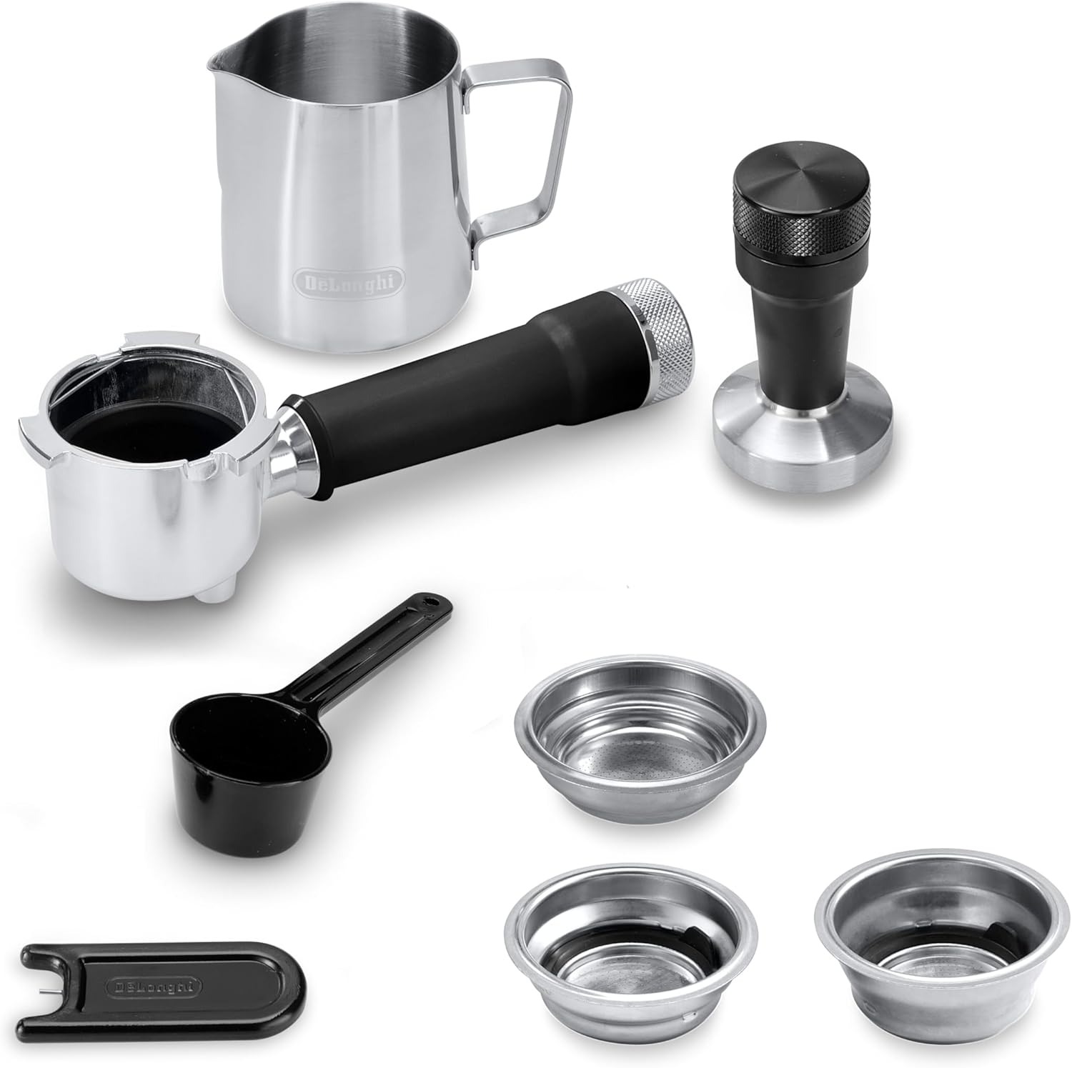 De'Longhi Dedica – Cafetera de Bomba de Acero Inoxidable para Café Molido o Monodosis, Espresso y Capuchino, Depósito de 1.3 Litros, Sistema Antigoteo, Modelo EC685.M, Color Metal
