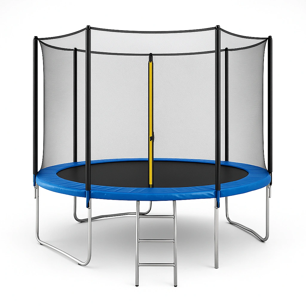 Trampolín Redondo Azul Acero Jardín 3.5x3.5x2.5 m