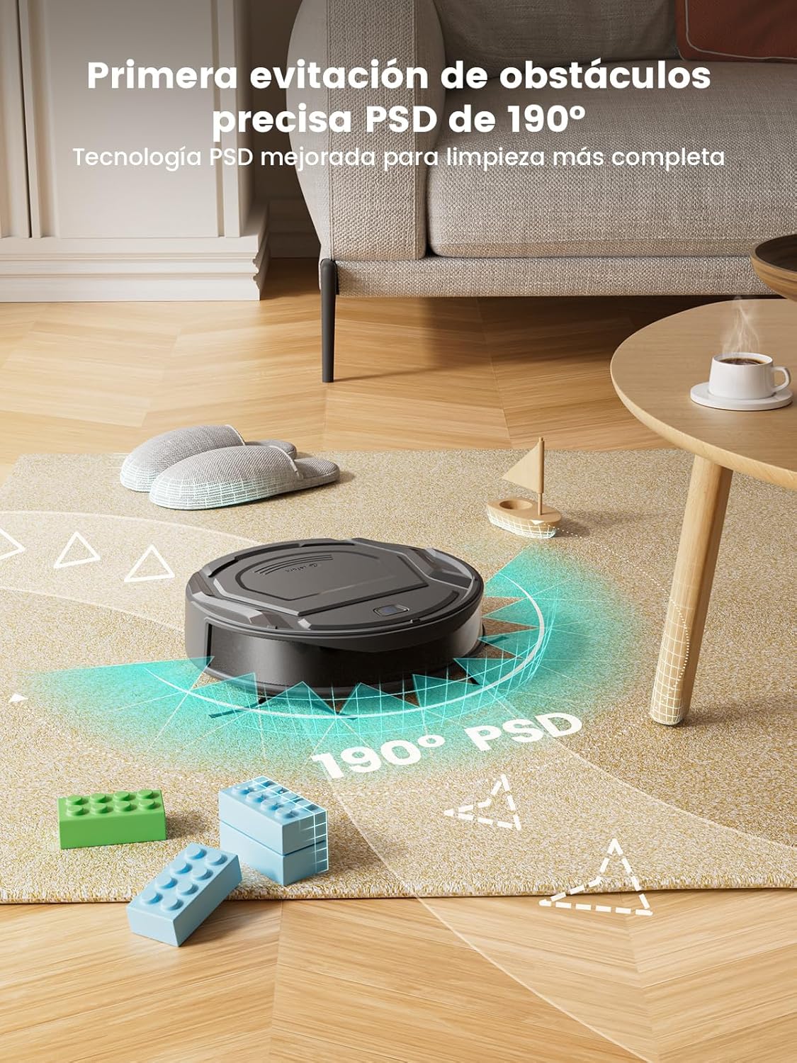 Robot Aspirador LEFANT M210 Pro 2200Pa, 120 Minutos de Autonomía, WiFi/App/Alexa, Sensor Mejorado Anti-Colisión y Anti-Caída, Navegación Inteligente, Delgado y Silencioso, 6 Modos de Limpieza