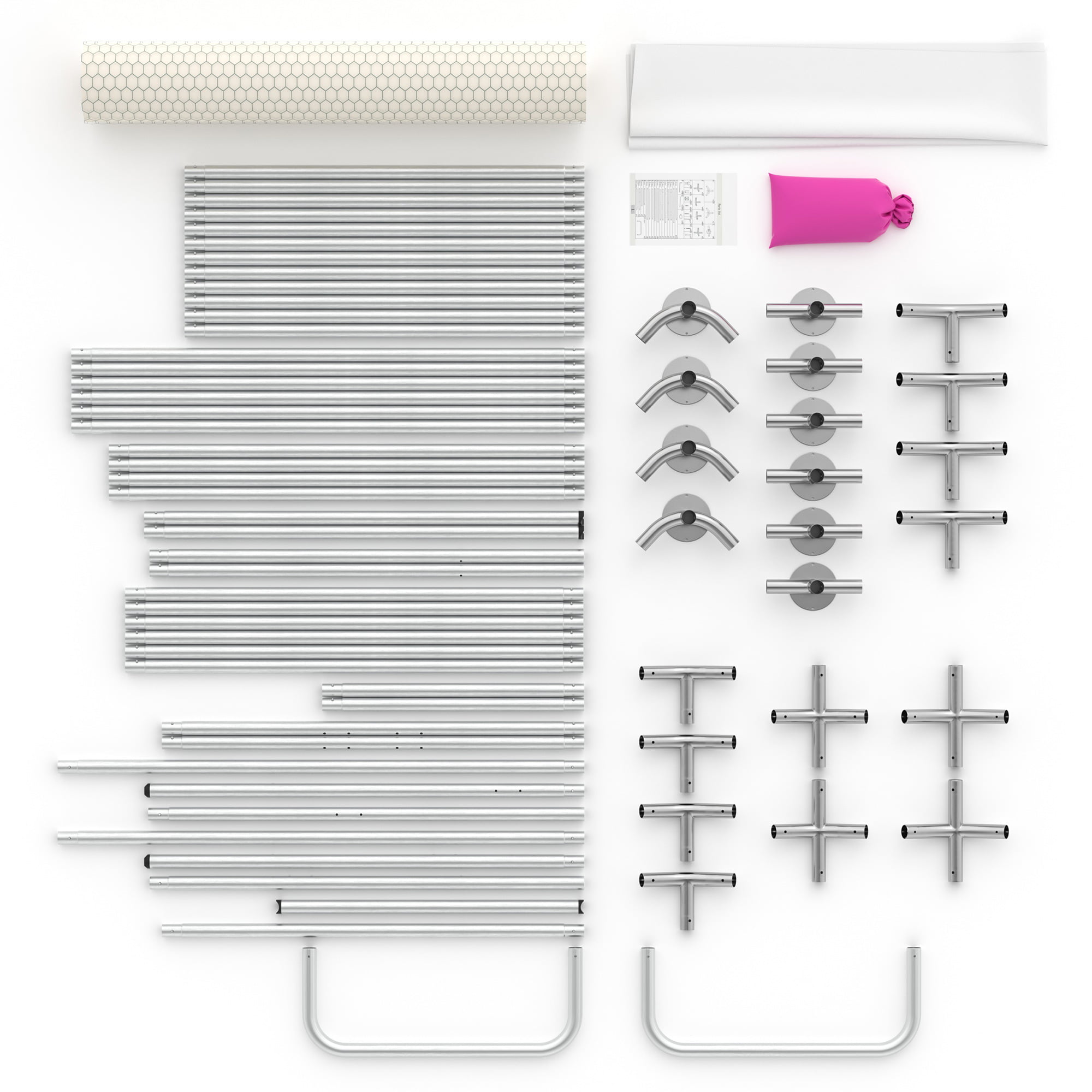 2025 Gran Jaula de Metal para Pollos en Espiral con Cubierta Impermeable y Anti-UV para Exteriores – Capacidad para 16 Aves
