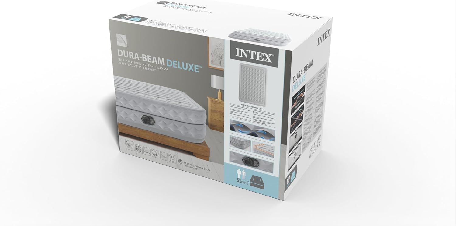 Intex 64428Np – Colchón Inflable Ultra Plush para 2 Personas con Fiber-Tech