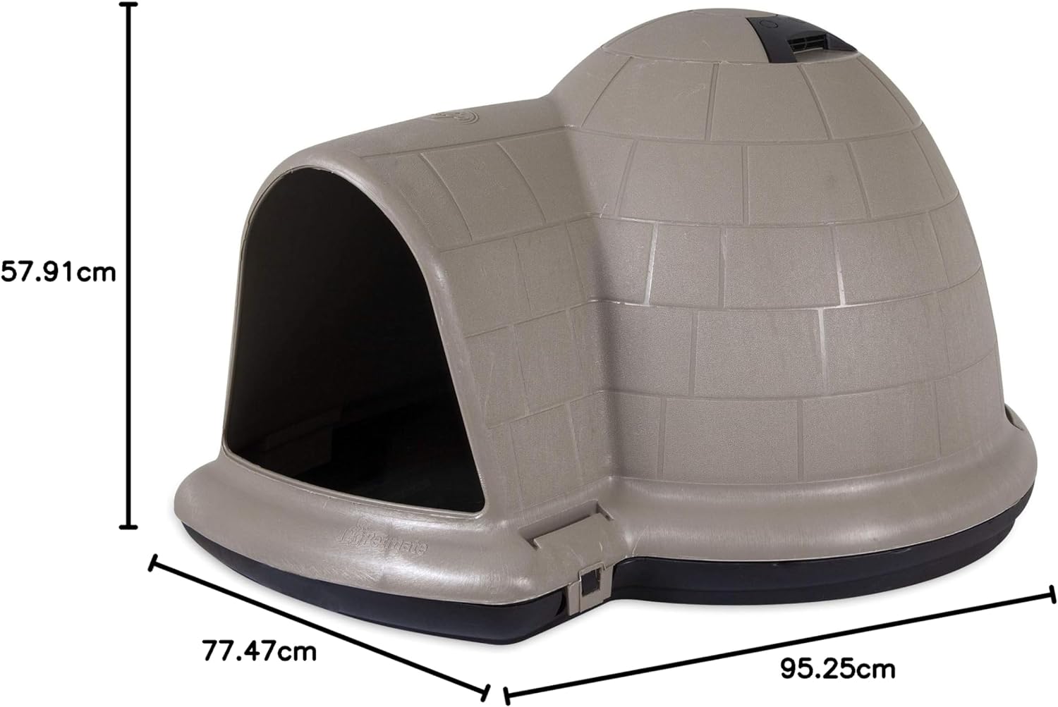 2025 Petmate Indigo Casa para Perros (Casa Tipo Igloo, Hecha en EE. UU. con 90% de Materiales Reciclados, Refugio para Mascotas con Protección para Todo Clima) para Perros Extra Grandes - 90 a 125 libras, Hecha en EE. UU.
