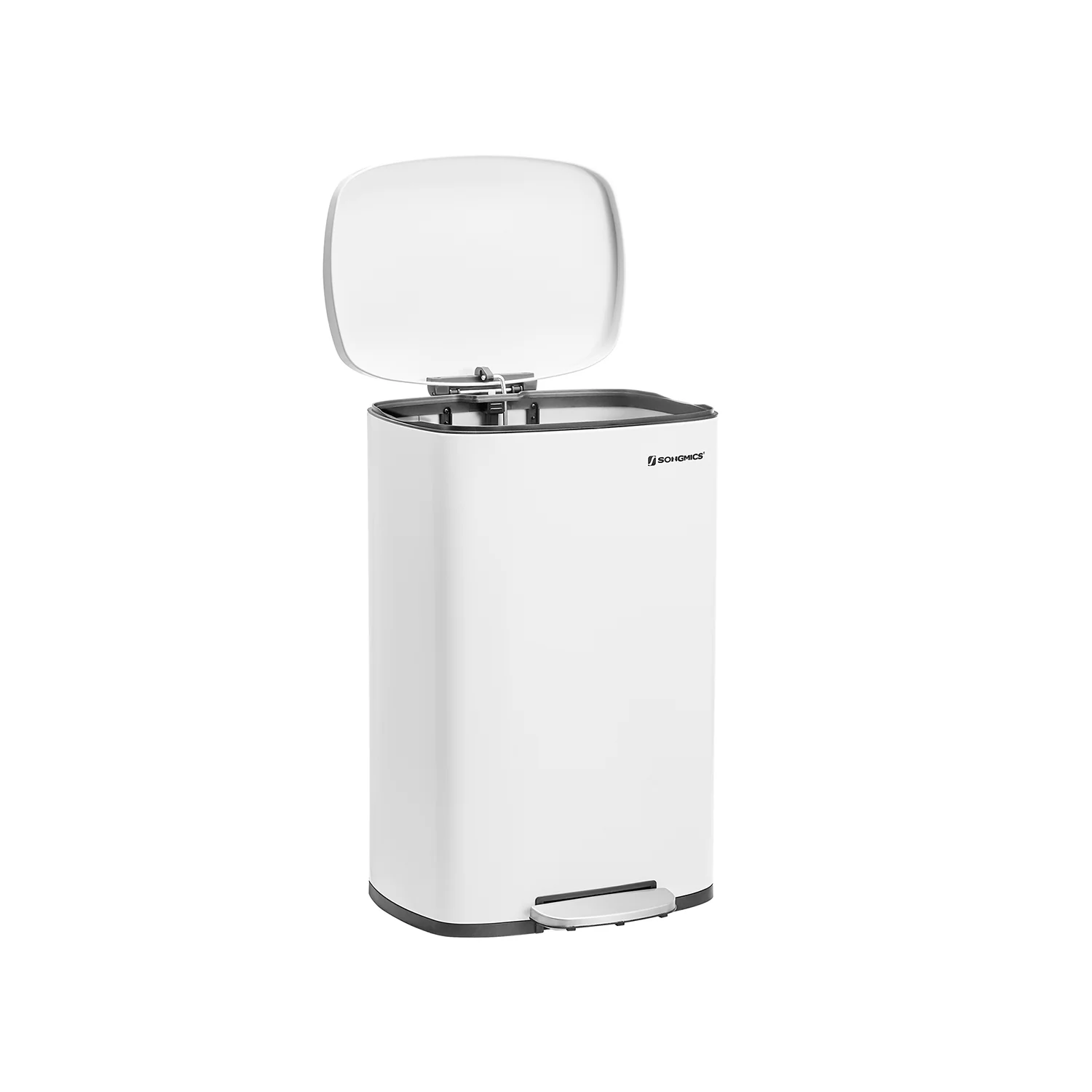 Cubo de Basura Basurero para Cocina Cierre Suave Pedal Acero Cubeta Interior