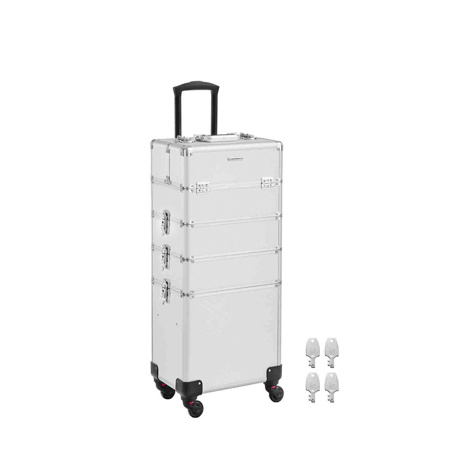 Maletín de Cosméticos con Llave y Ruedas