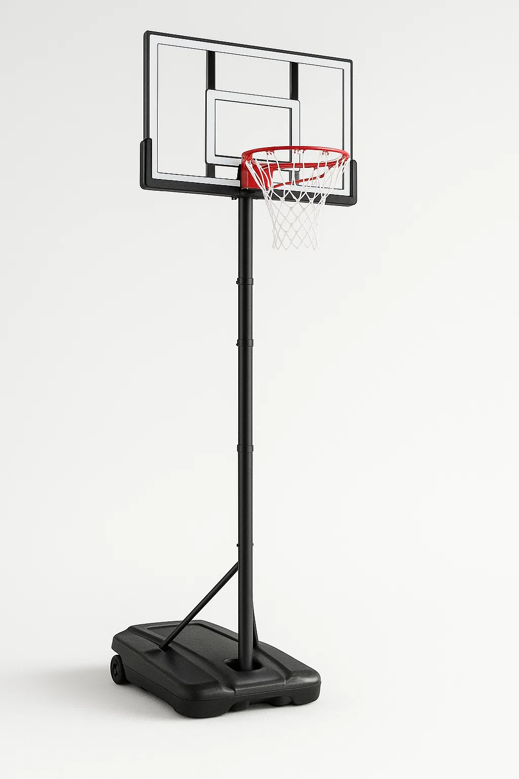 Deportes canasta de baloncesto ajustable negro plástico exterior 110×70×305 cm aDtyEOoP92ke