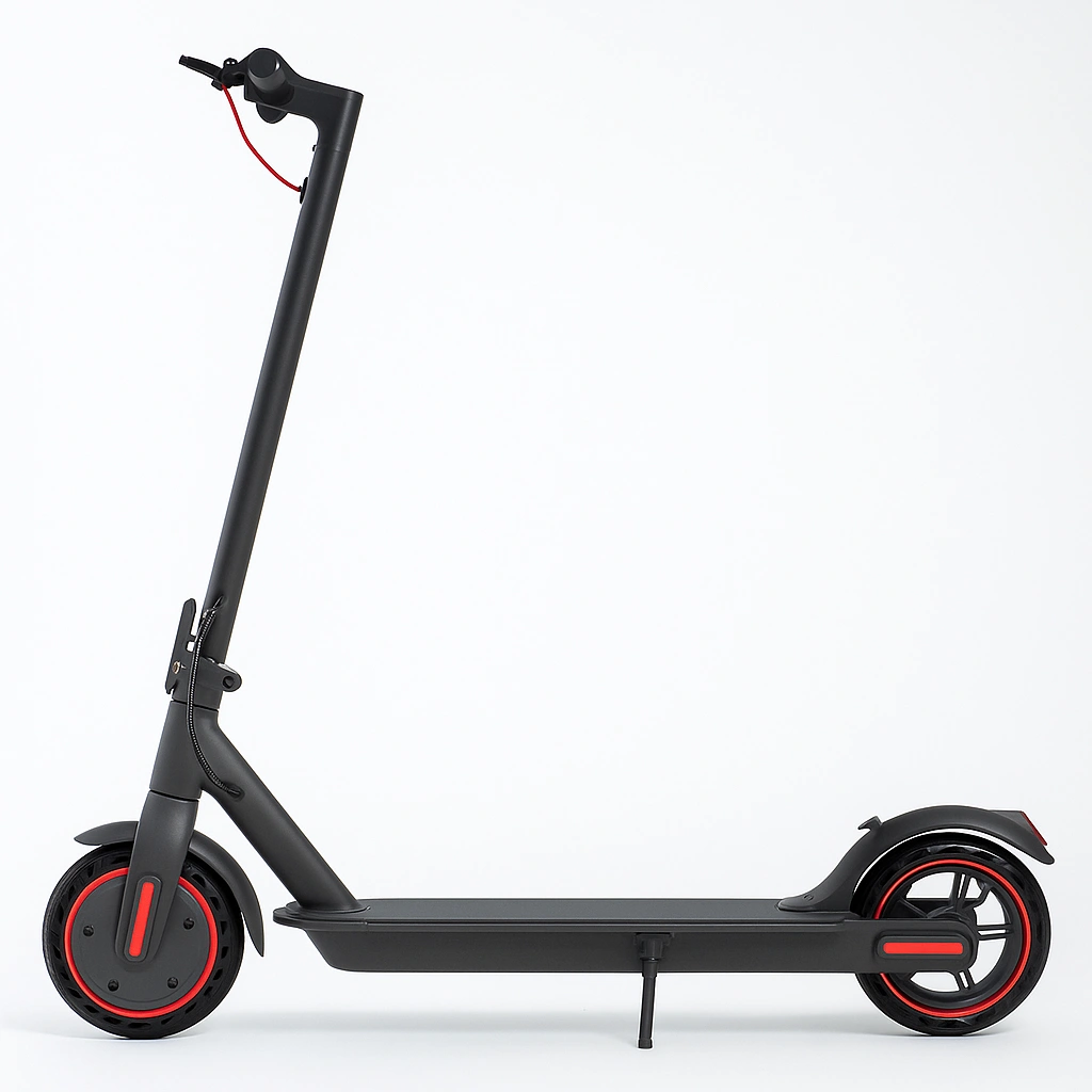 Patinete eléctrico plegable de aleación de aluminio negro/rojo, edición urbana