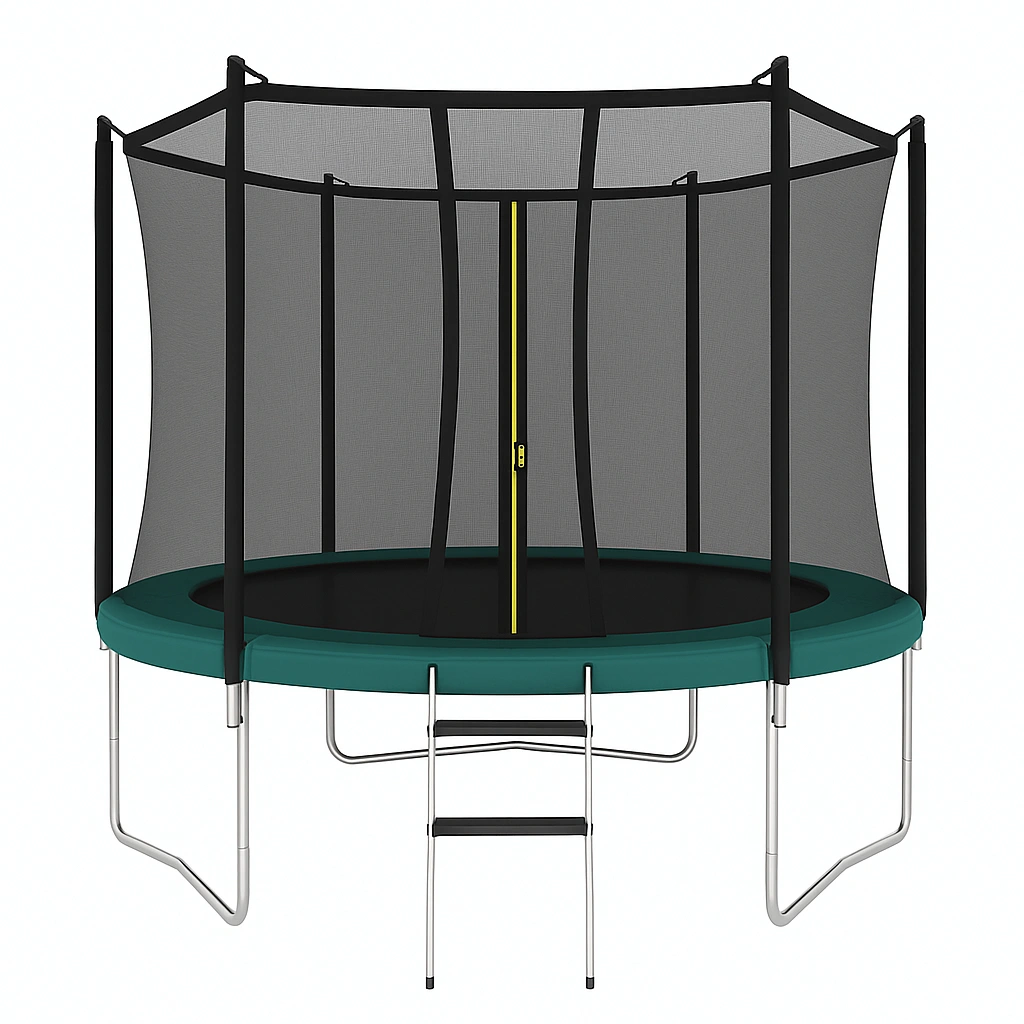 Trampolín de Jardín, Redonda, Verde, Acero, para Exteriores 336 x 336 x 250 cm