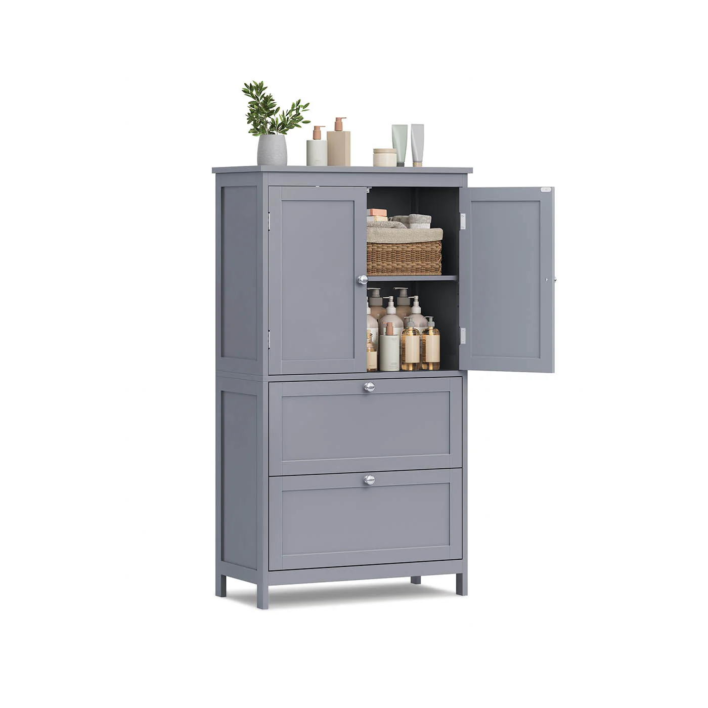 Mueble de Baño Armario de Cocina con 4 Puertas Estantes Regulables