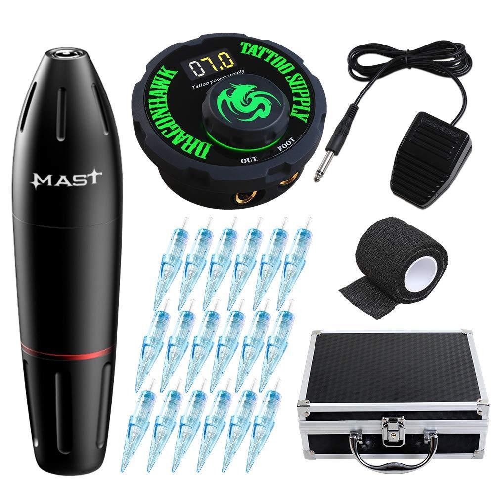 Kit de Máquina de Tatuaje Rotativa Mast Pen con Fuente de Alimentación Airfoil para Tatuajes