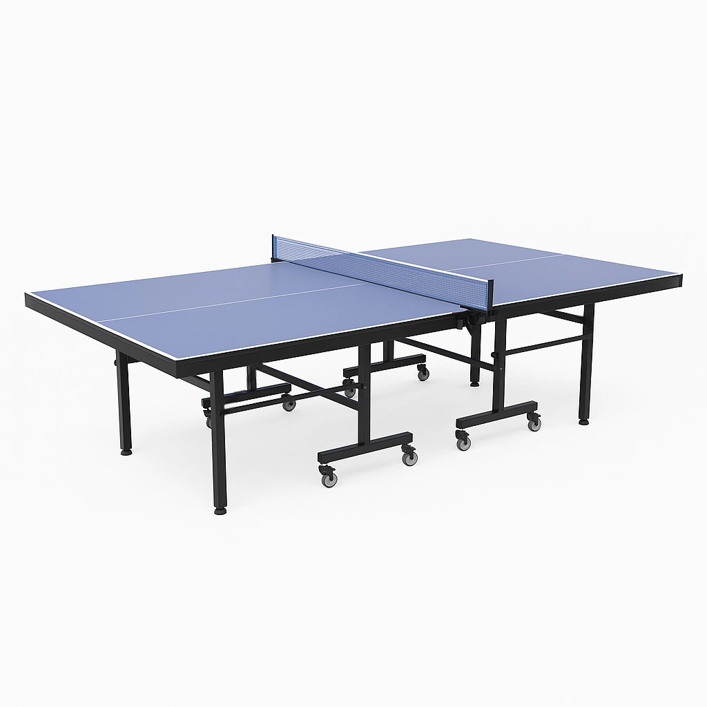 Mesa de ping pong con estructura metálica, azul, material resistente, para interiores/exteriores 274x152.5x76 cm
