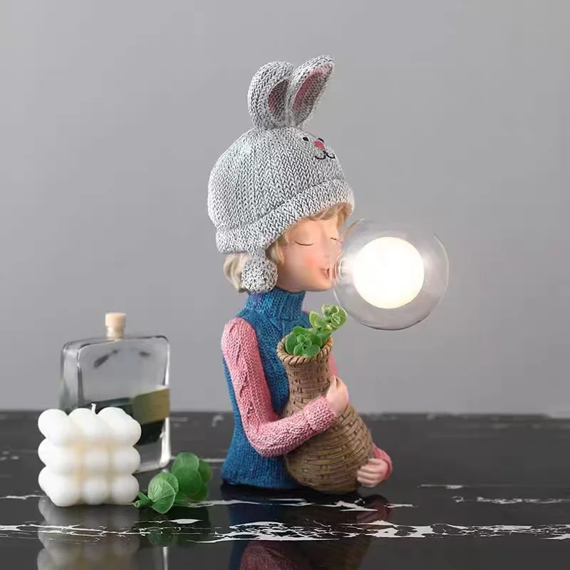 Kreative Kinder Tischlampe aus Harz mit Verspieltem Design