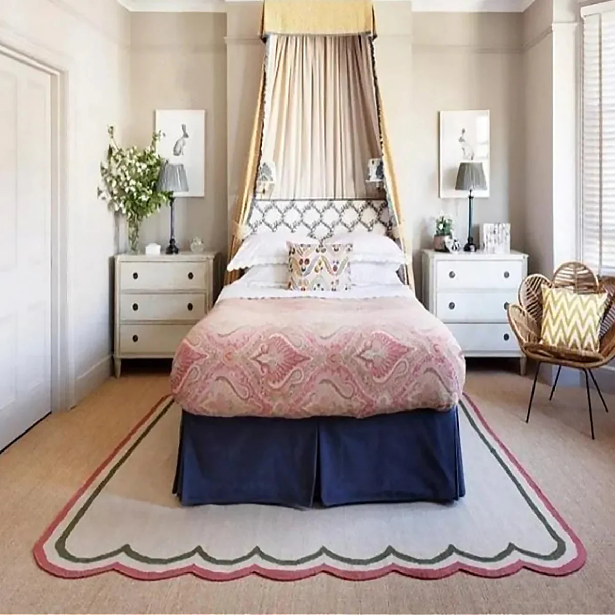 Retro Teppich Wolkenmuster – Komfortabler Teppich für Wohnzimmer und Mehr