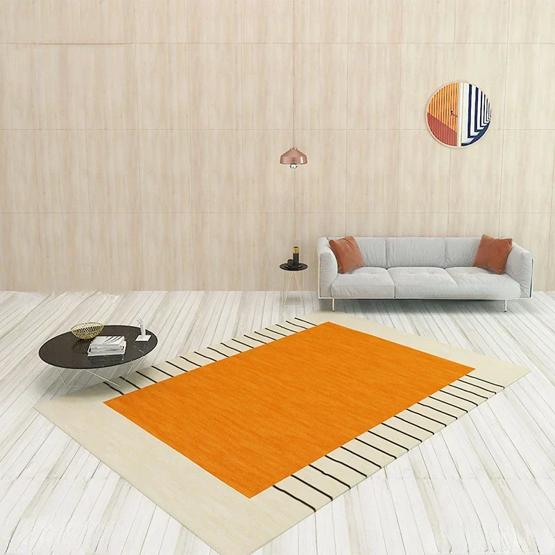 Moderner Teppich für Wohnzimmer im Minimalistischen Design – Quadratischer Kunstteppich