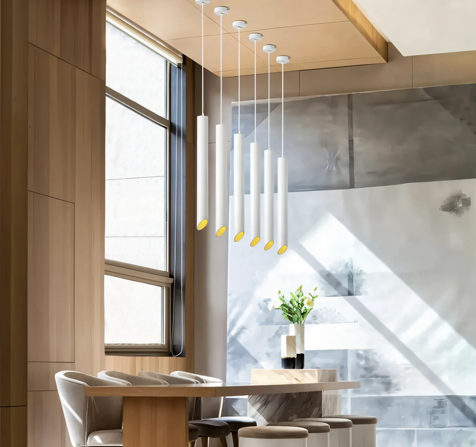 Moderne Pendelleuchte Hängelampe aus Aluminium für Esszimmer und stilvolle Beleuchtung