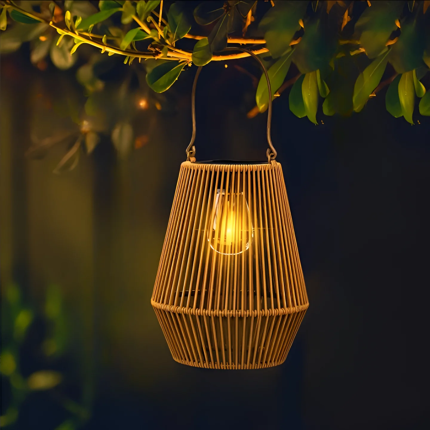 Stilvolle Solar-Außenlampe aus Bambus für Garten und Terrasse – Wasserdicht und Langlebig