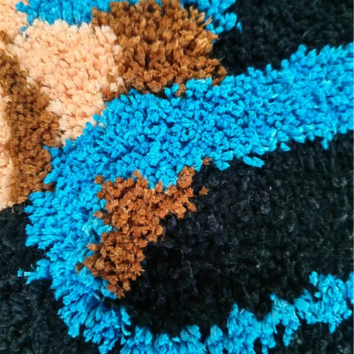 Moderner Waschbarer Teppich für Badezimmer mit Rutschfester Unterseite und Abstraktem Design